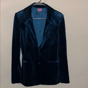 Midnight Blue Velvet Blazer